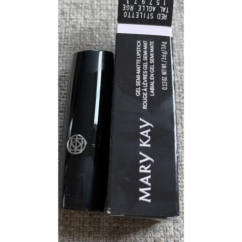 Mary Kay Gel Semi-Matte Lipstick Red Stiletto Full Size NEW Makeup Lippie